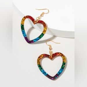 NWT Heart Shaped - Glitter Earrings